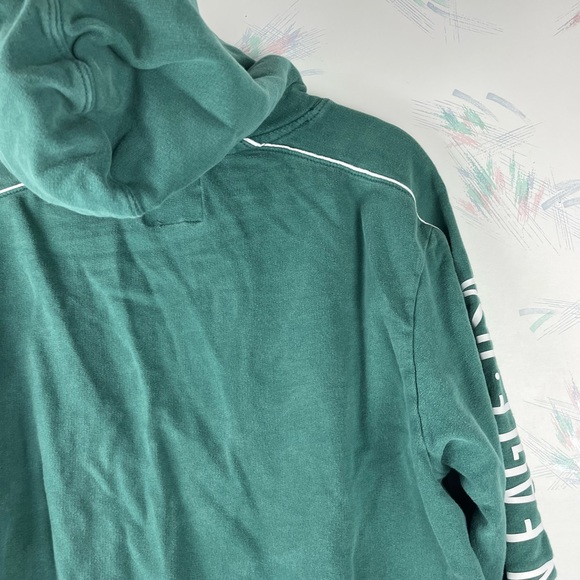 American Eagle Outfitters Mens Long Sleeve Hoodie Jacket Green Logo Large - Picture 6 of 11